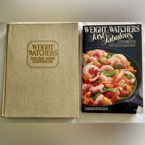 2 Weight Watchers 365 Days Cookbooks Menu Fast & Fabulous Set Vintage 1980’s